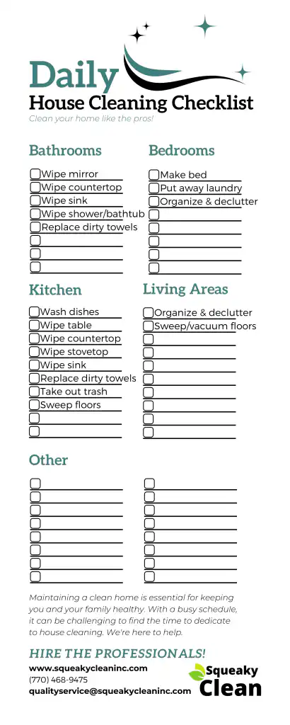 House Cleaning Checklist
