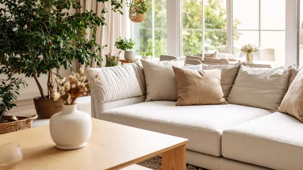 Homeowner checking off a late summer cleaning list